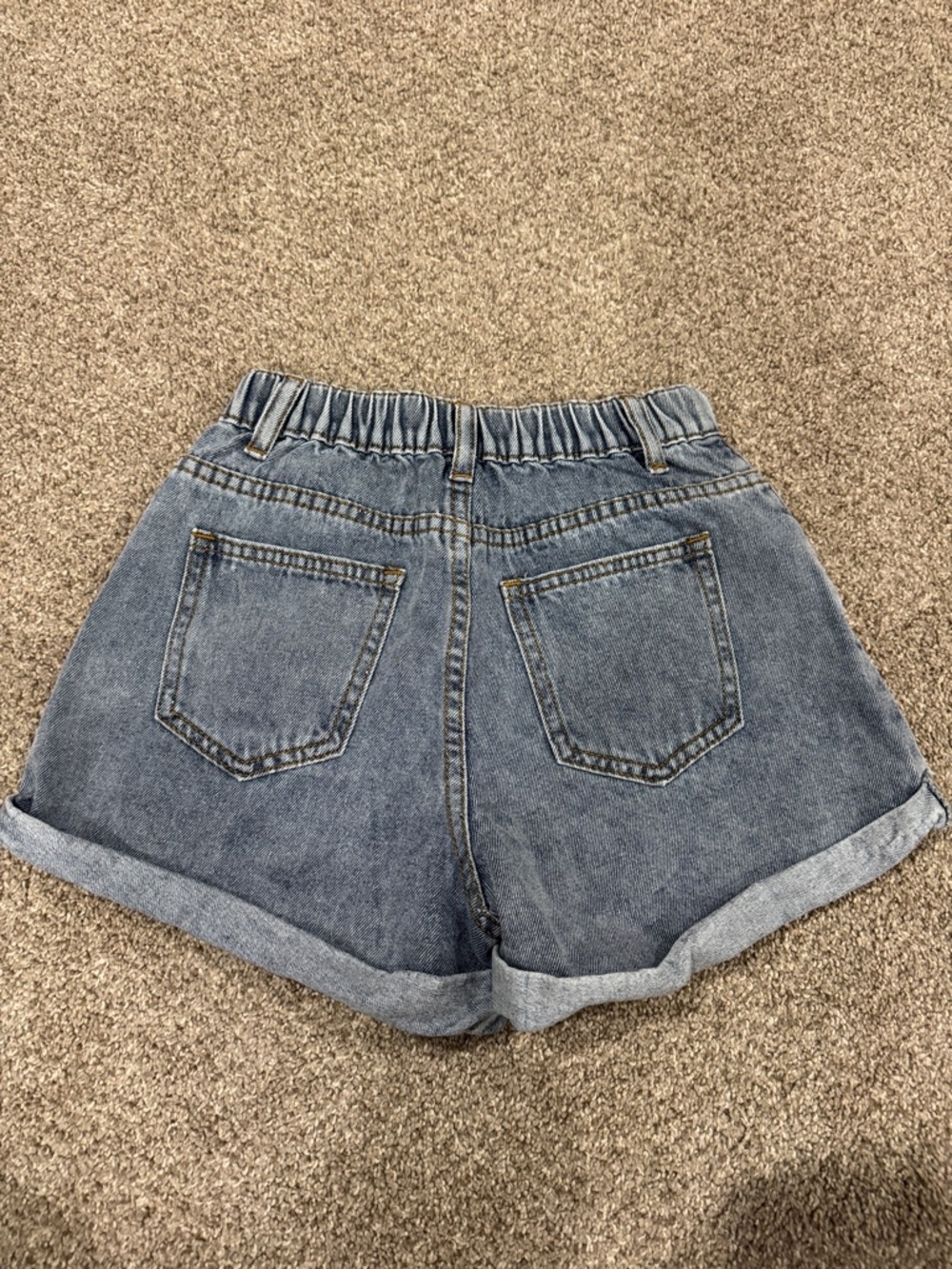 SHEIN Blue Denim Shorts with White Bow Embroidery - Picture 4 of 4